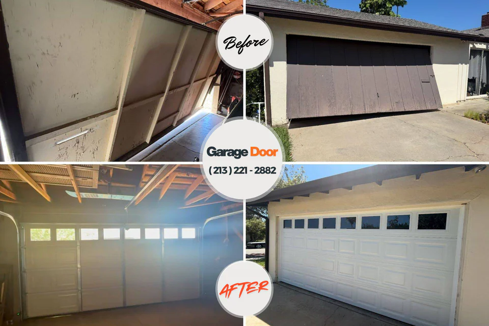 Before and after: garage door repair Kayak Point, WA
